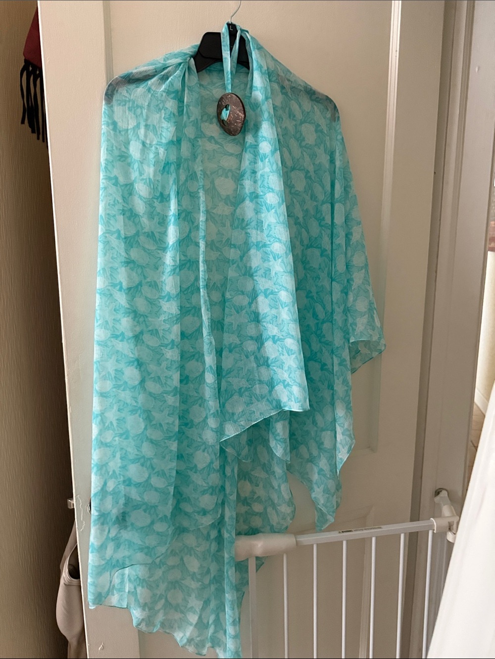 Lightweight Turquoise Floral Swim Coverup